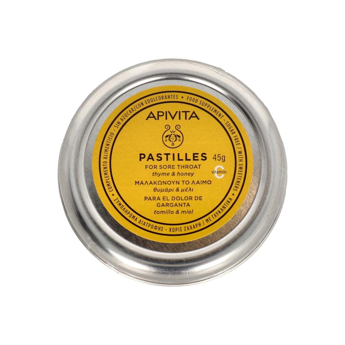 Apivita 10-10-60-249 Pastillas Miel-Tomillo 45 Gr
