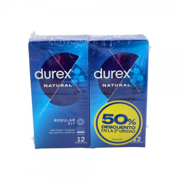 Profilactico Durex Duplo Natu Plus 12 U