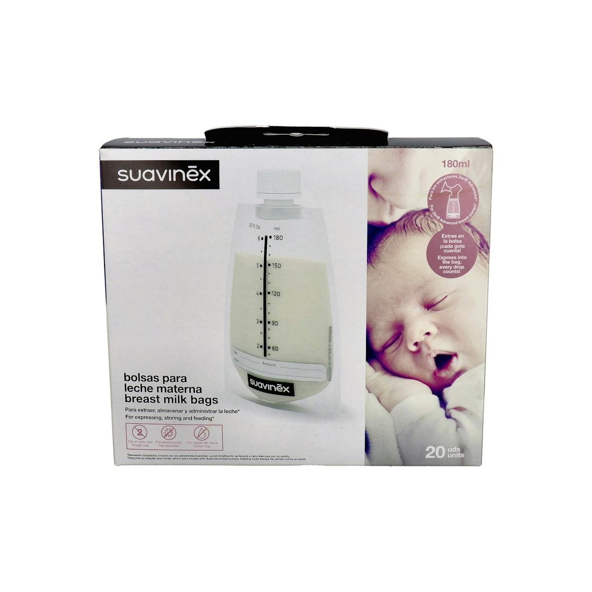 Bolsa Suavinex Almacen Leche Materna Rosca 20 Un