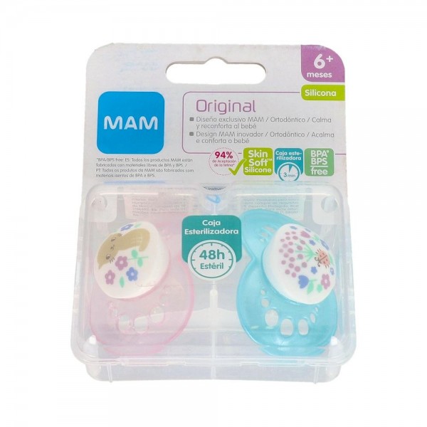 Chupete Mam Original Sili Fisio +6 M 2 Un Rosa