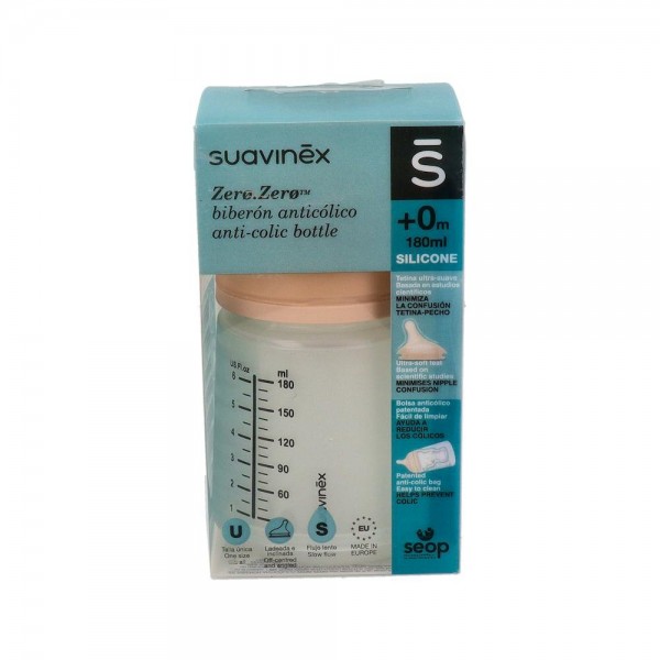 Biberon Suavinex Zero Antic B/Ancha Sili Flujo Lento S...