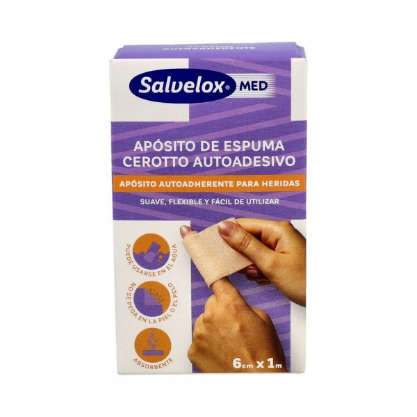 Aposito Salvelox Med Foam Plaster Espuma Adh 1 Mx6 Cm 1 Un