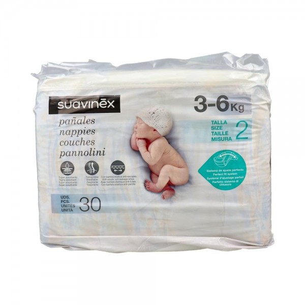 Pañal Inf Suavinex R Nacido 3-6 Kg 30 Un