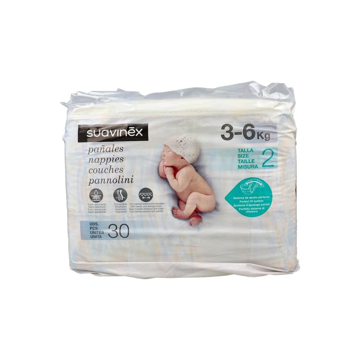 Pañal Inf Suavinex R Nacido 3-6 Kg 30 Un
