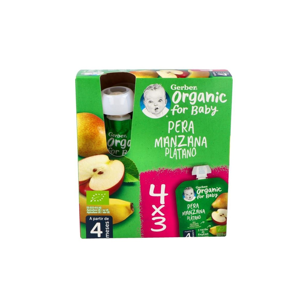 Gerber Pouch Pera, Manzana Y Platano 90 G