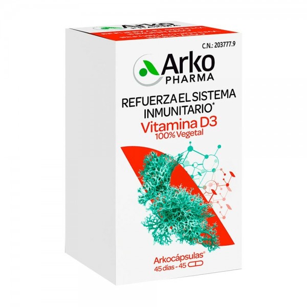 Arkocápsulas Vitamina D3 100% Vegetal 45 Cápsulas Arkopharma