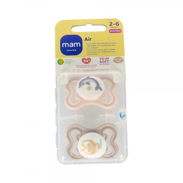 Chupete Mam Air Sili Fisio 0-6 M 2 Un Neutro