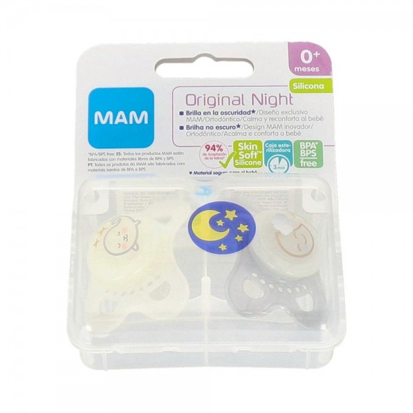 Chupete Mam Original Night Sili Fisio 0-6 M 2 Un Neutro...