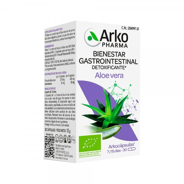 Arkocápsulas Aloe Vera BIO 30 Cápsulas Arkopharma