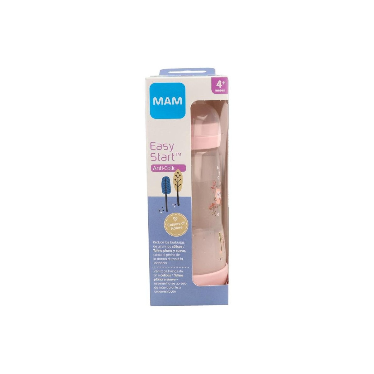 Biberon Mam Anti-Colic 320Ml Matt - Rosa