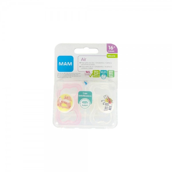 Chupete Mam Air Sili Fisio 16+ M Rosa 2 Un