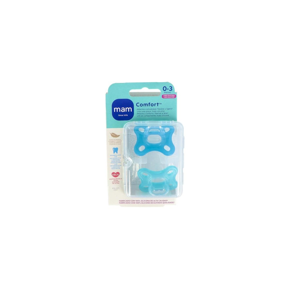 Chupete Mam Comfort 0+ Azul 2U S190