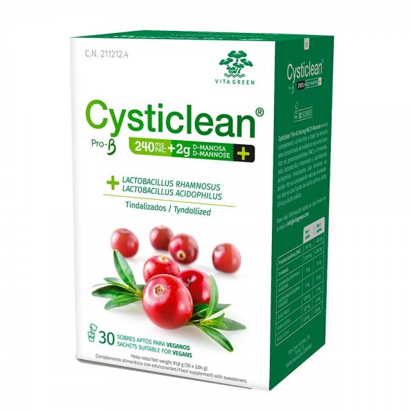 Cysticlean ProB y D-Manosa 240mg PAC y Arándano Rojo - 30...