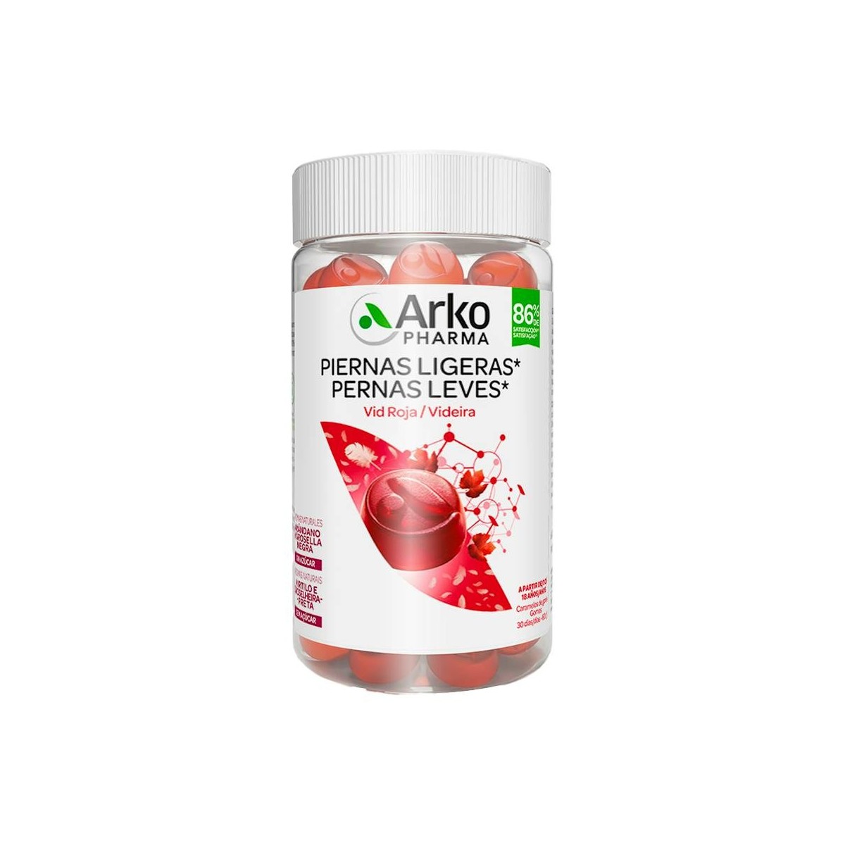 Arkogummies Piernas Ligeras, Vid roja, 60...