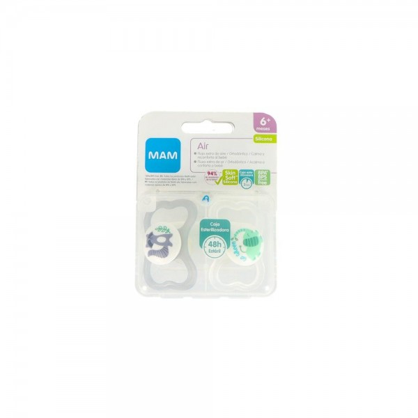 Chupete Mam Air Silic Fisio +6 M 2 Un Neutro