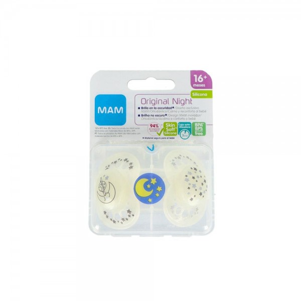 Chupete Mam Original Night Silic +16 M Unisex 2 U