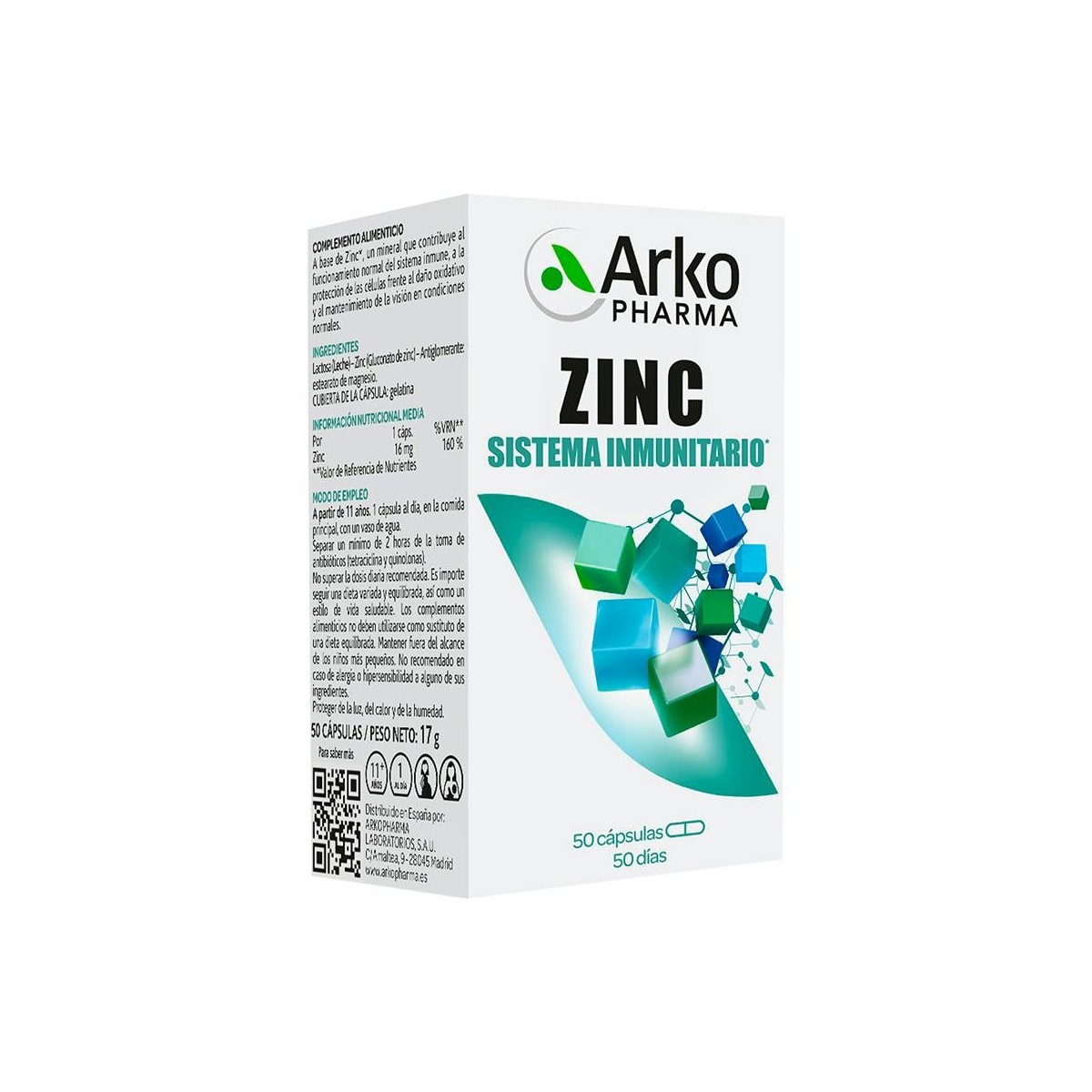 Arkopharma Zinc 50 Cápsulas Arkopharma