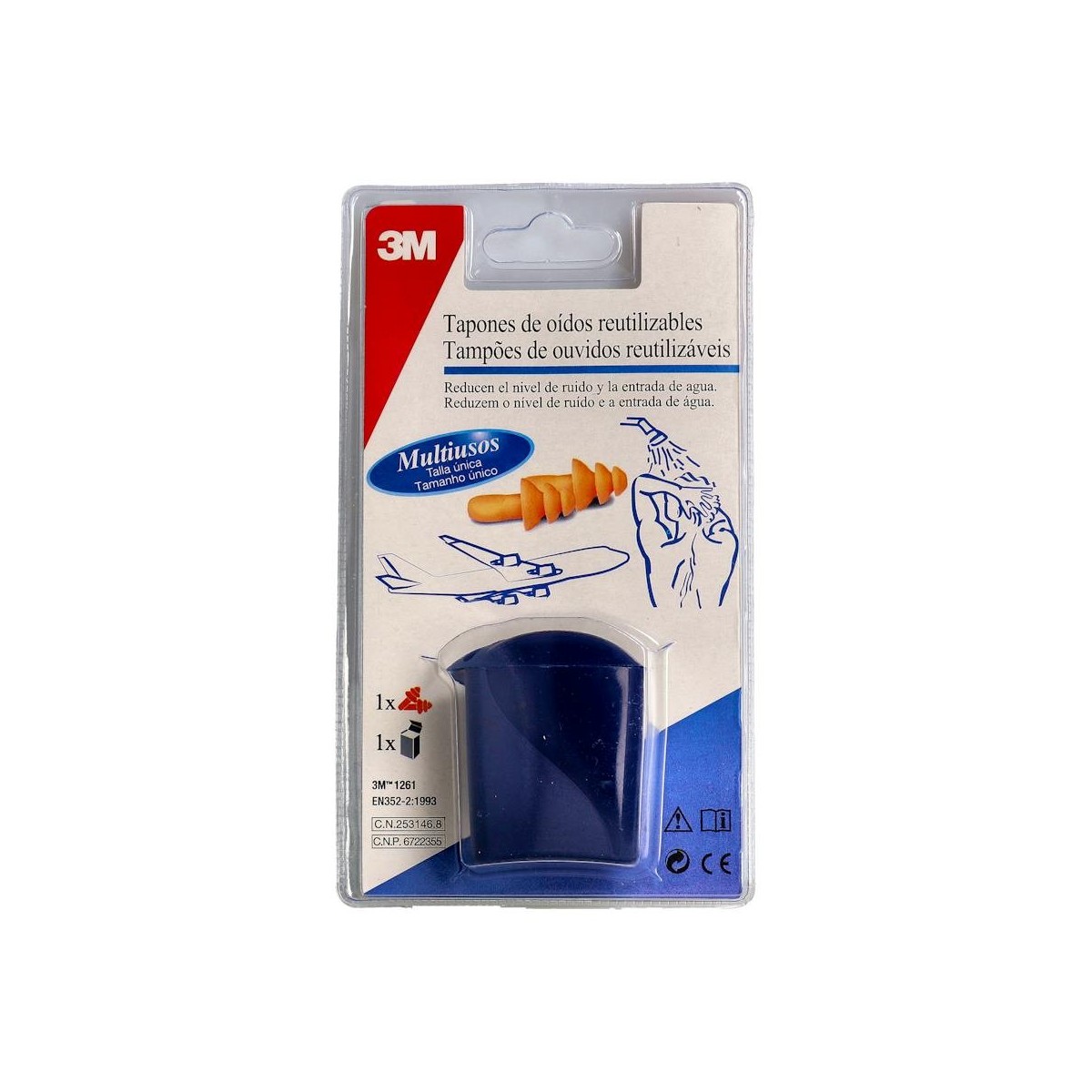 Tapon Oido Goma 3M Adulto 2 Unid