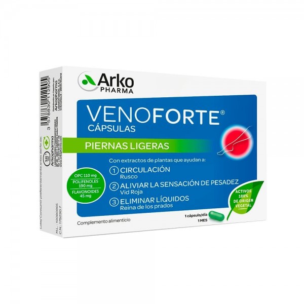 Venoforte Piernas Ligeras 30 Cápsulas Arkopharma
