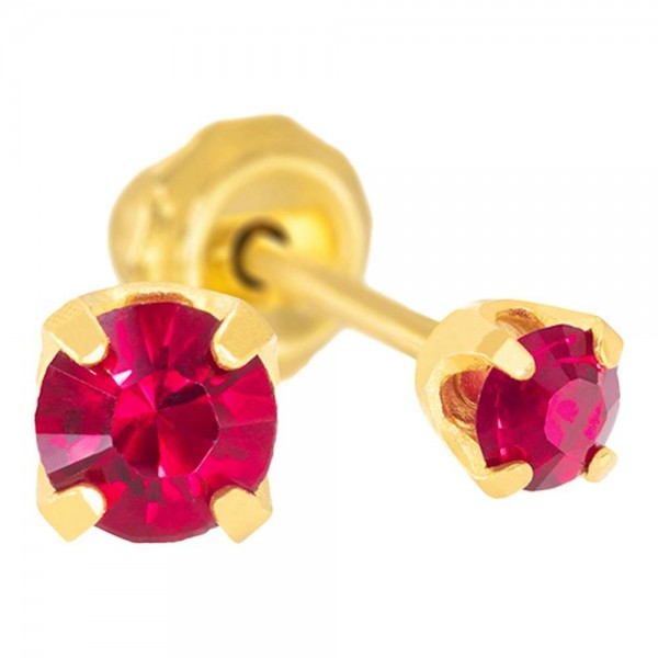 Pendiente Prim Inv 87C 24K-Solit Rojo 3 Mm 2 U